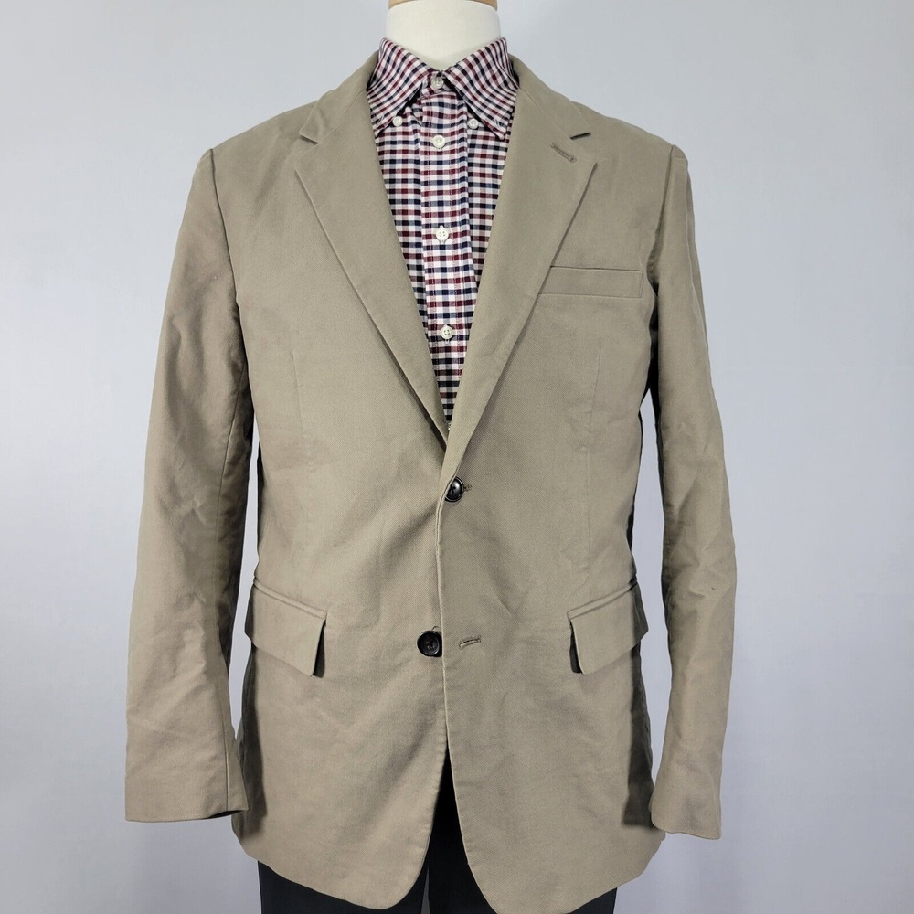 Gap Men's Sport Coat Jacket Two Button Brown Cotton Twill Size LARGE
